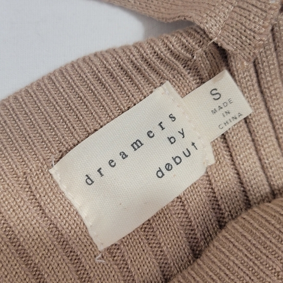 Dreamers By Debut Ribbed Wrap Style V Neck Open Back Crop Sweater Size Small - Picture 7 of 10